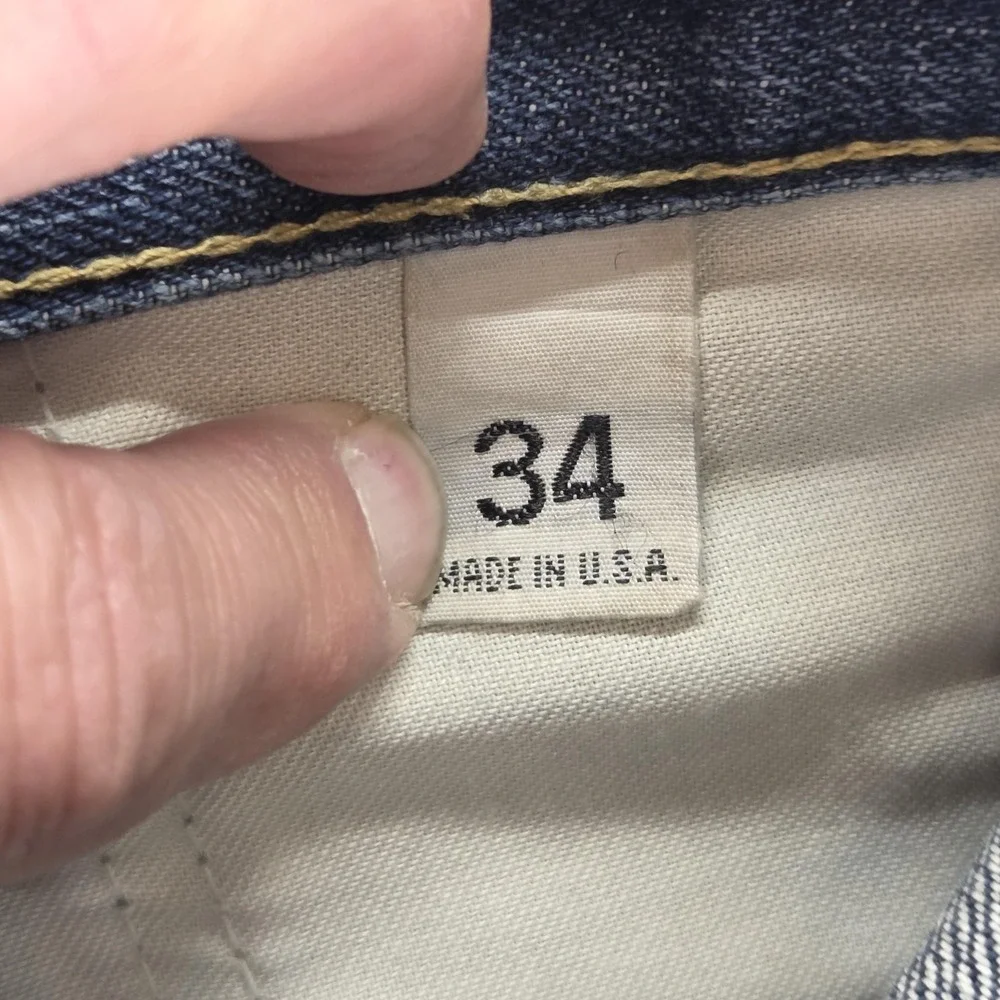 Vintage Levis 501 Jeans Mens Blue Selvedge LVC Made in USA Whiskers Fits 32x24